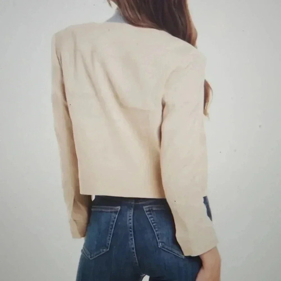 THEORY LINEN BLEND MOTO JACKET - Picture 2 of 6